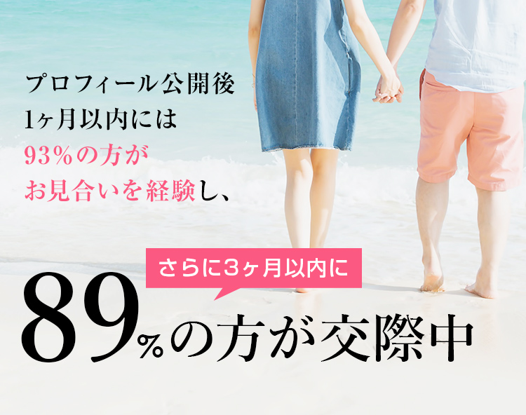 89%の方が交際中